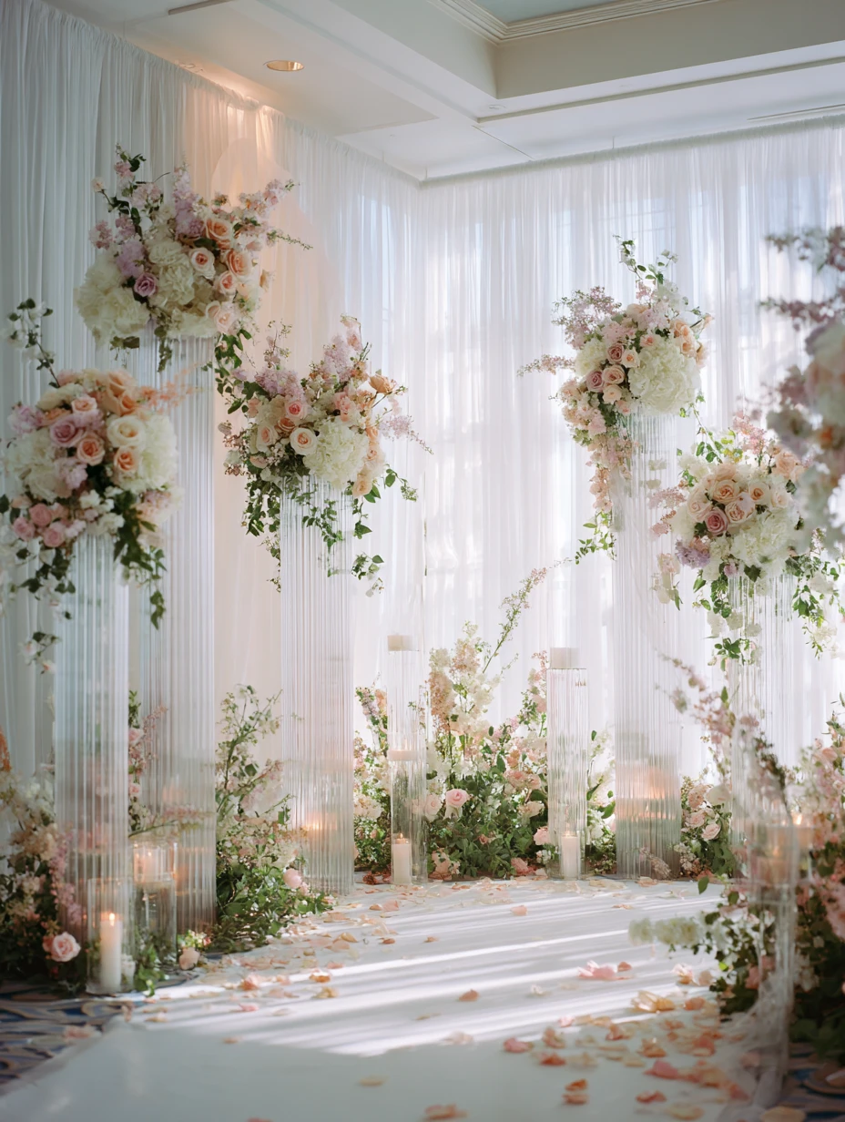 Modern Floating Florals on Acrylic Pedestals