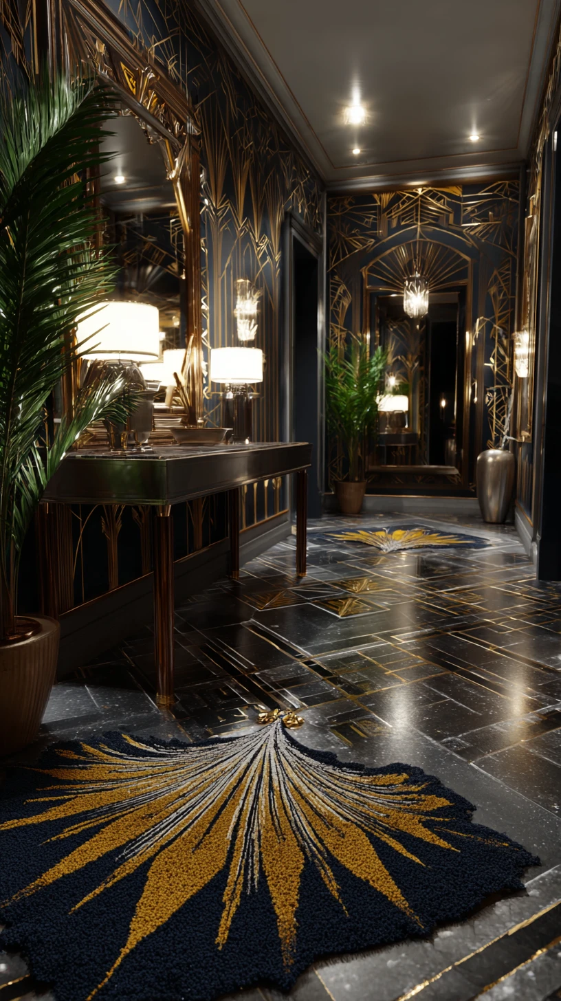 Dark & Gold Art Deco Corridor