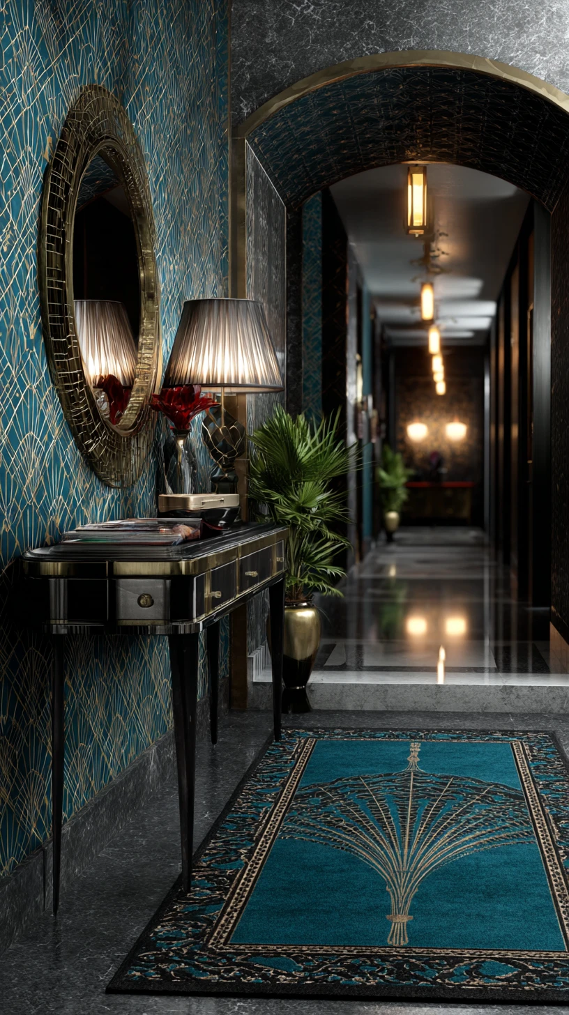 Teal & Gold Art Deco Hall