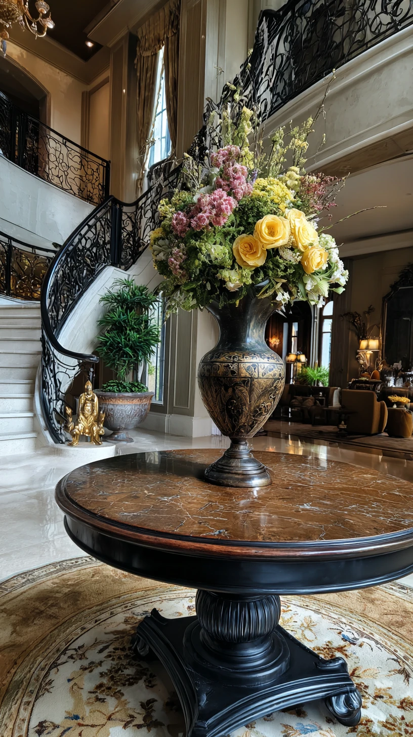 Opulent Marble & Iron Foyer