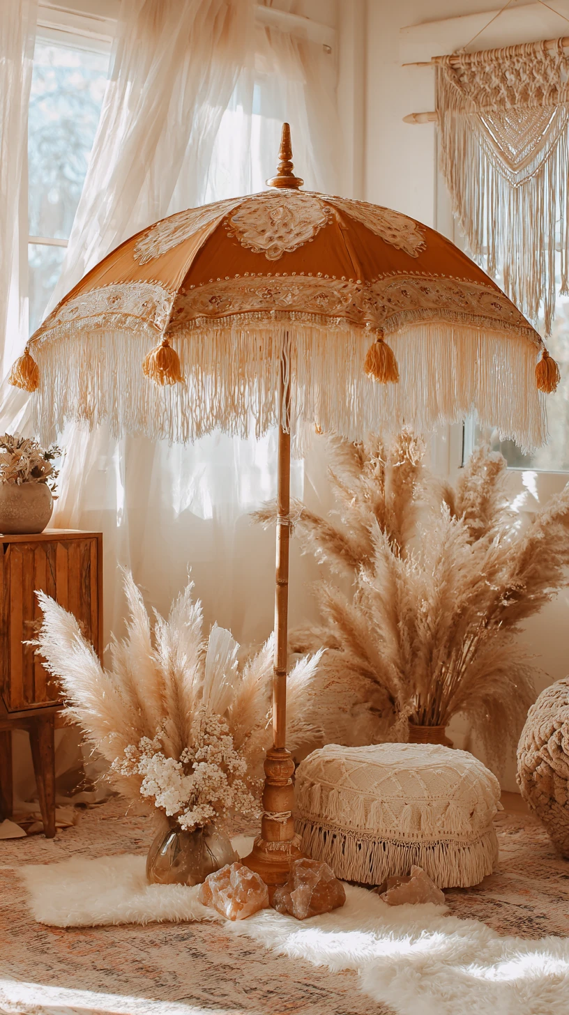 Warm Boho Umbrella Corner