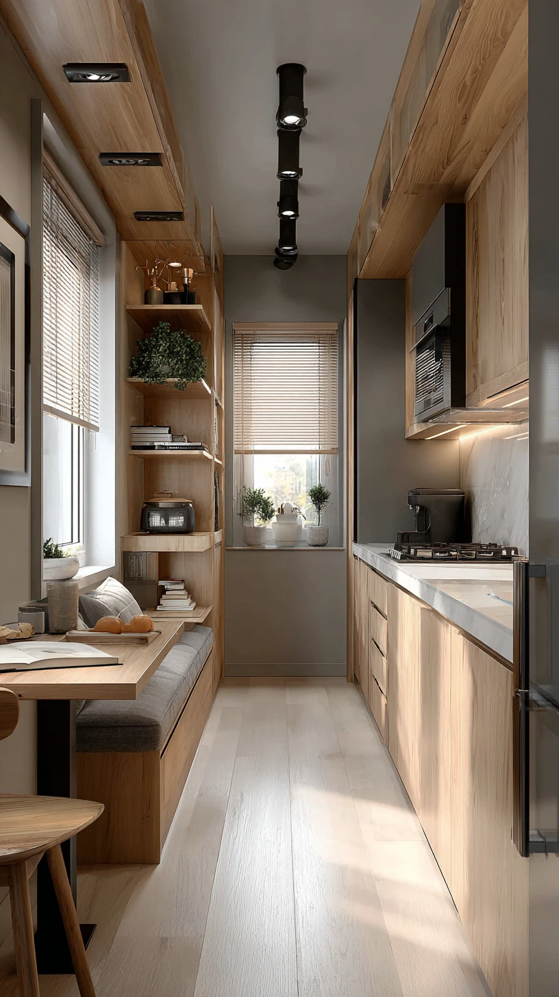 Narrow & Bright Scandi-Style Galley