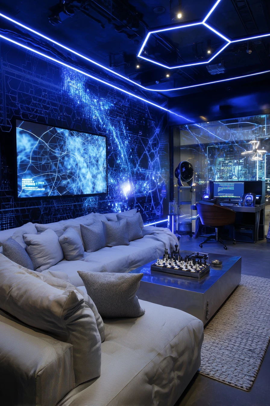 Futuristic Gamer's Lounge