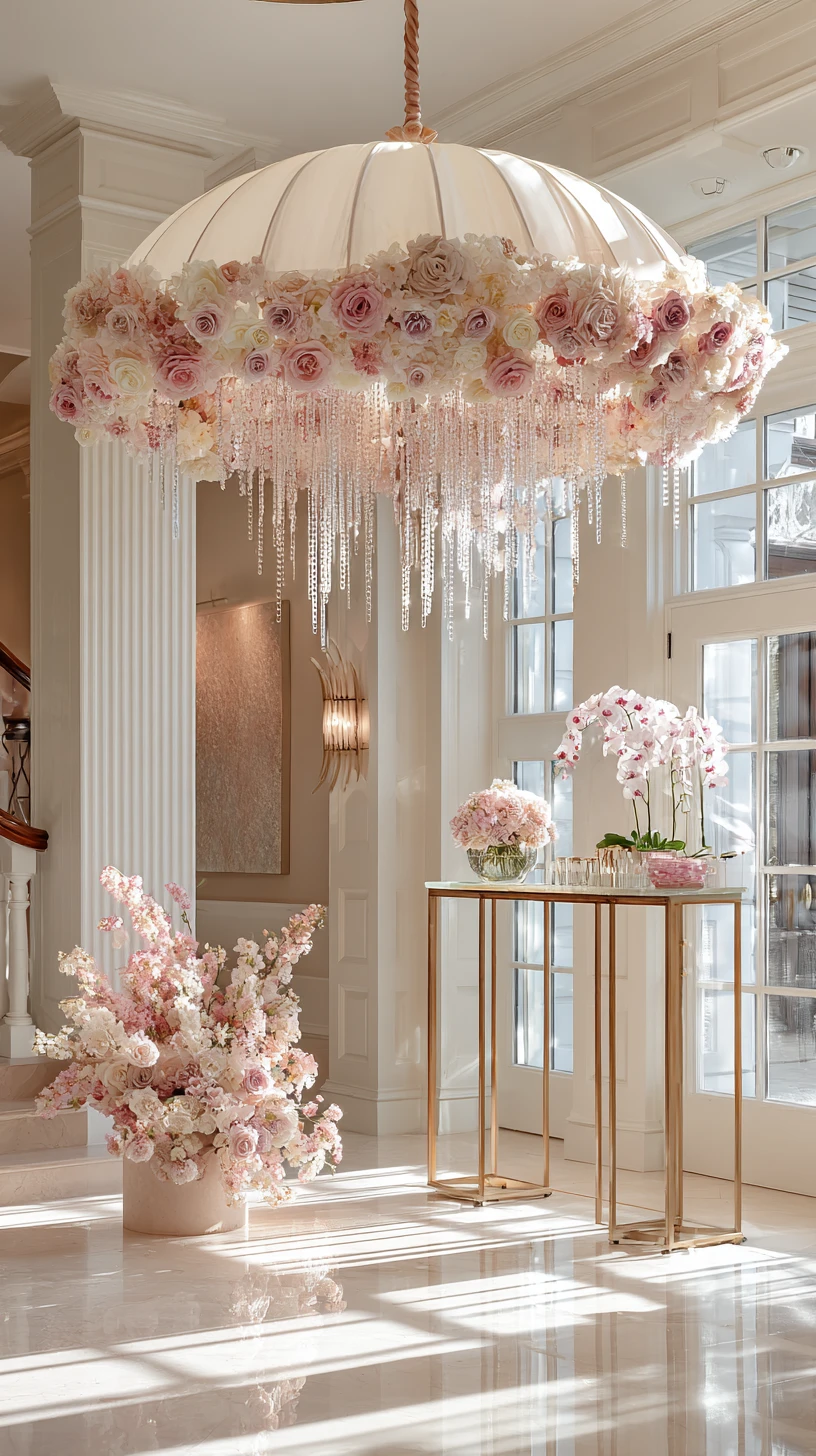 Pink & White Floral Foyer Installation