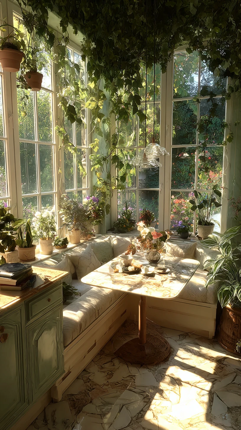 Lush Bohemian Conservatory Dining