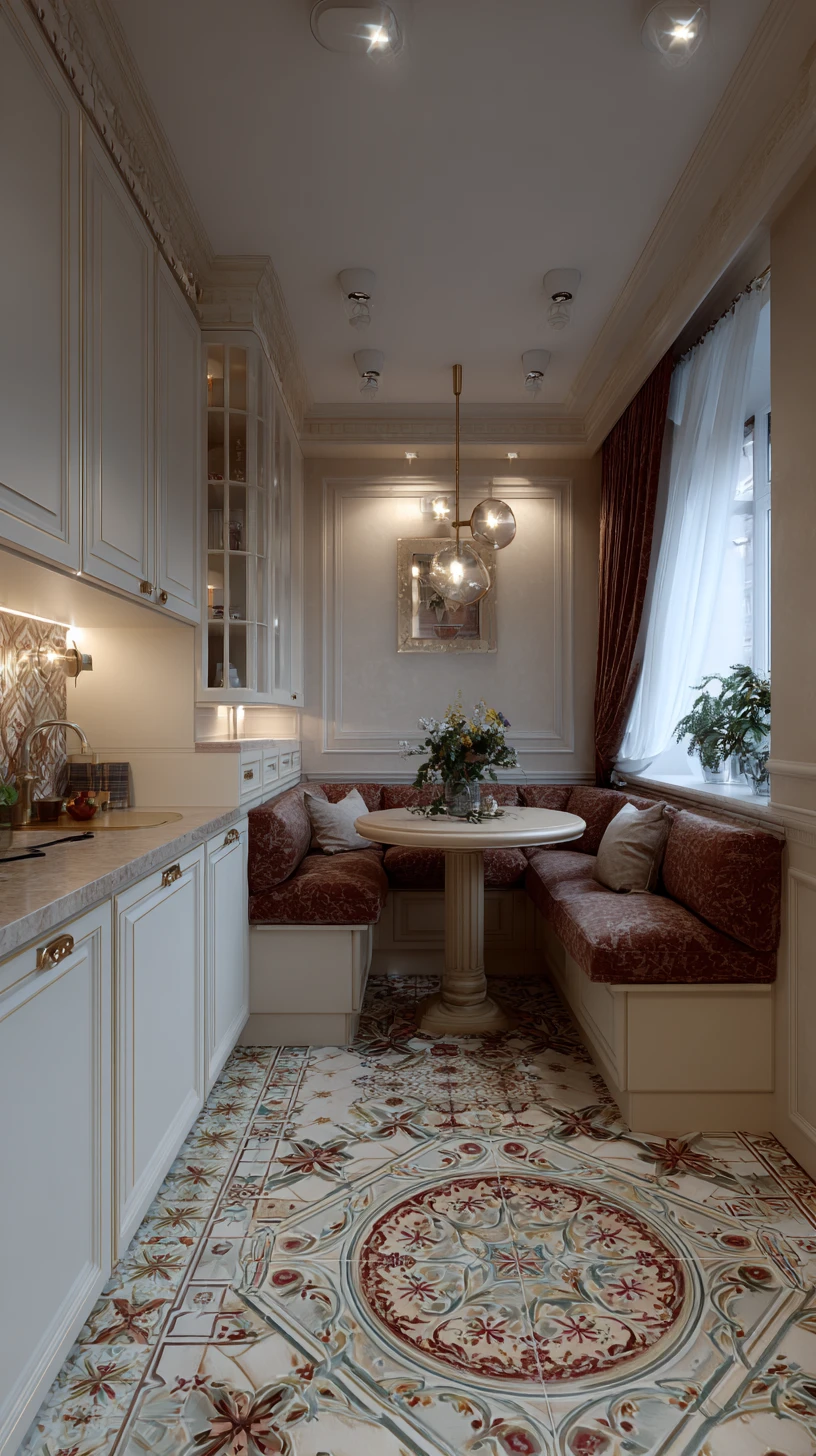 Cozy Traditional Nook with Patterned Tile