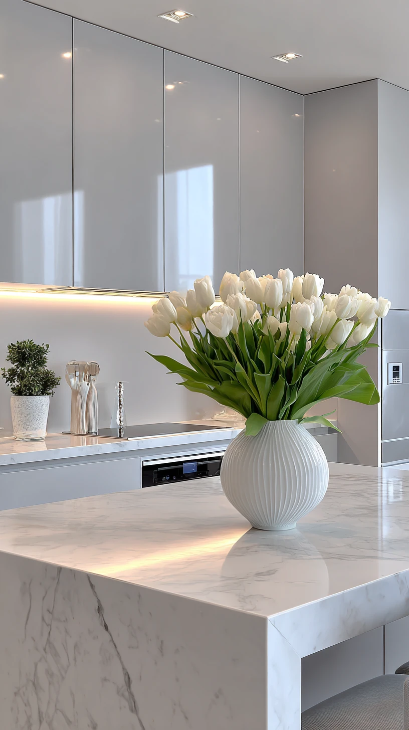 Sleek Minimalist with Tulip Accent