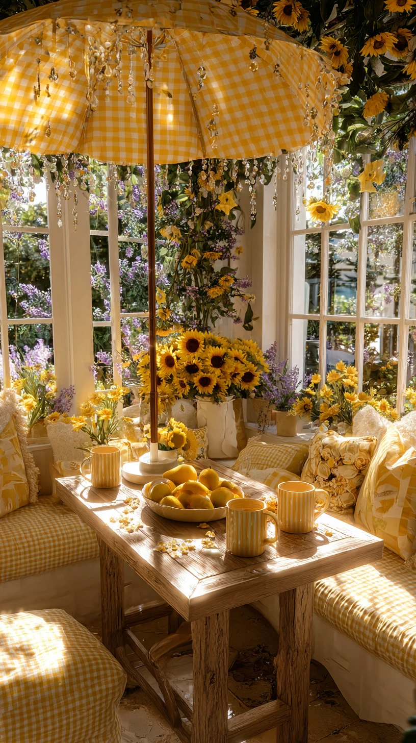 Sunny Gingham Garden Nook