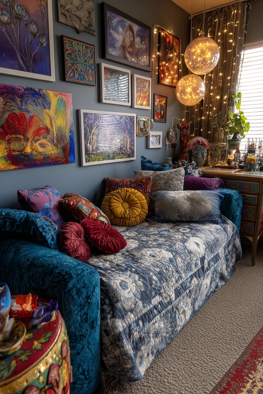 Cozy Velvet Sofa Nook