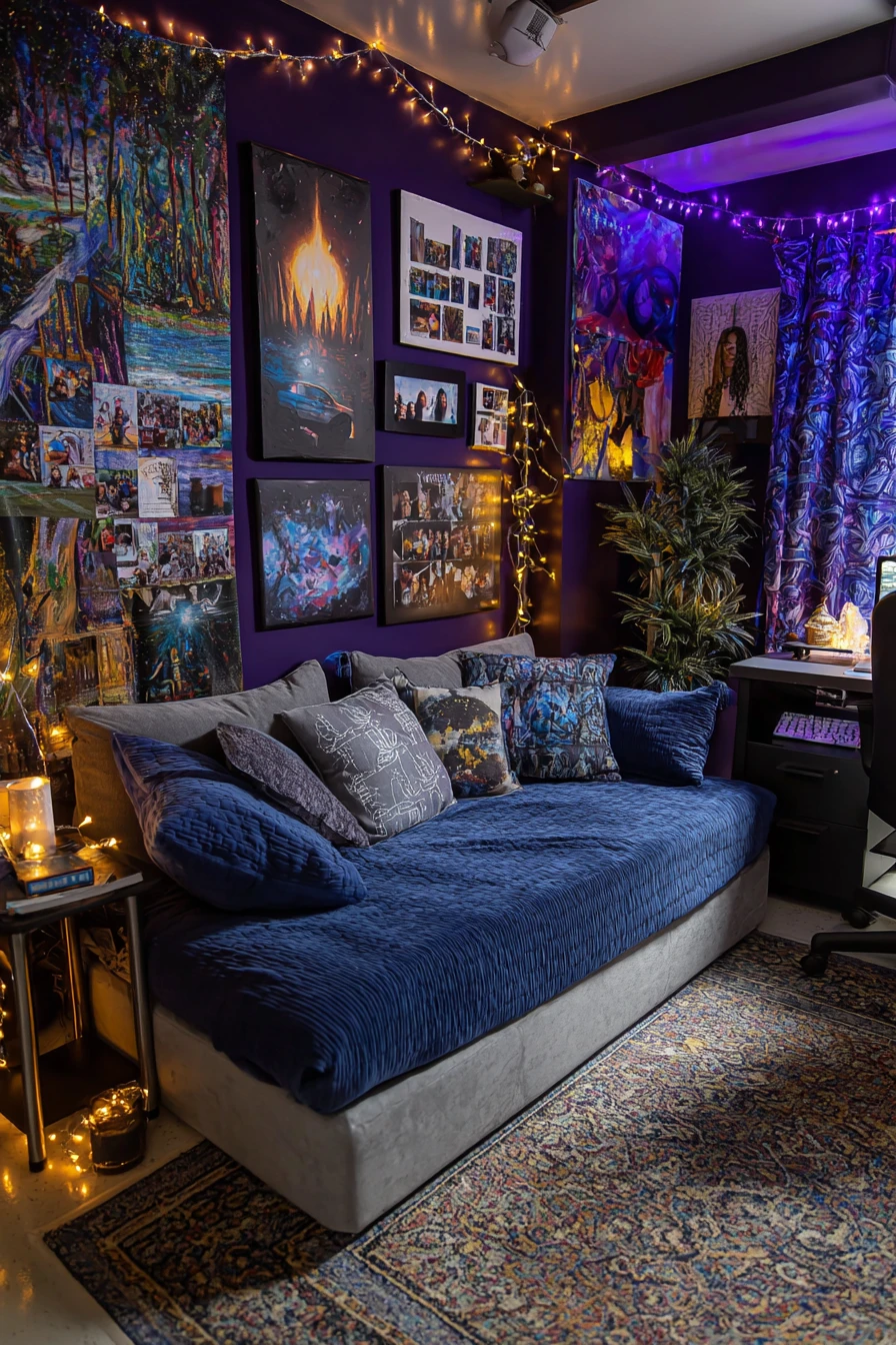 Atmospheric Purple Art Room