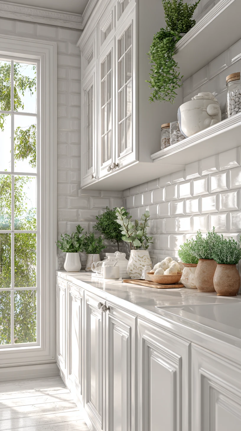 Sun-Drenched Farmhouse Corner with Greenery