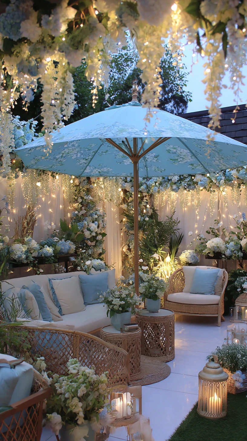 Enchanted Blue Floral Patio