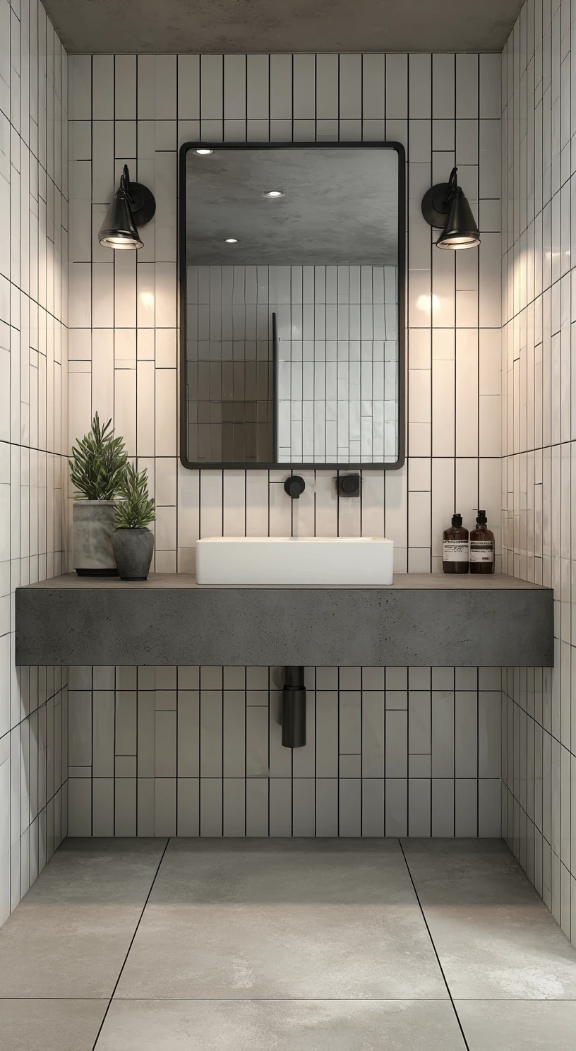 Vertical Tile & Concrete