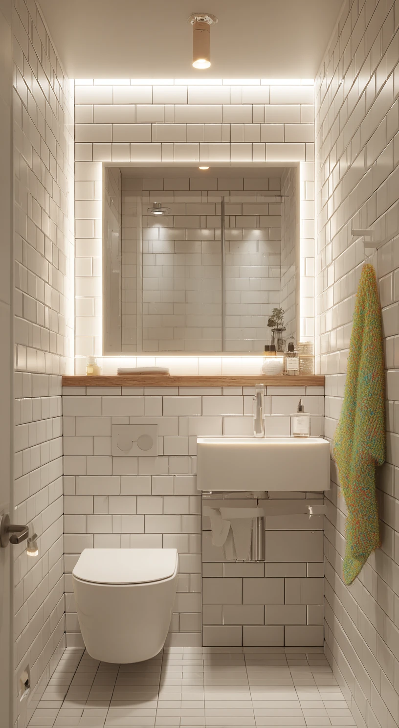 Minimalist Illuminated Powder Room