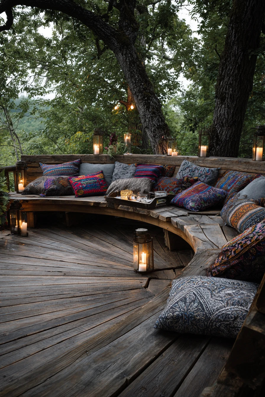 Rustic Curved Pallet Seating