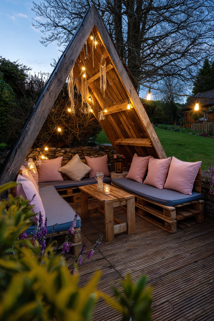 Rustic Pallet A-Frame Daybed