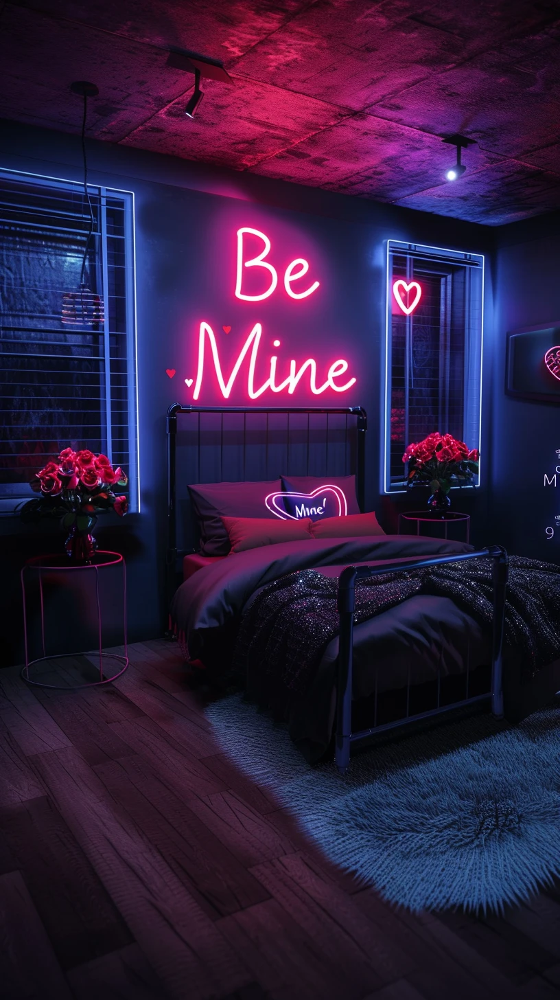 Neon & Roses Bedroom