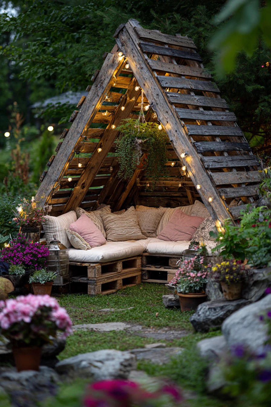 Bloom-Filled Pallet Gazebo