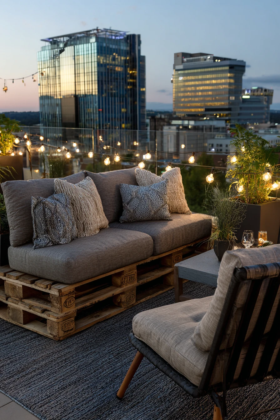 Long Rooftop Pallet Sofa