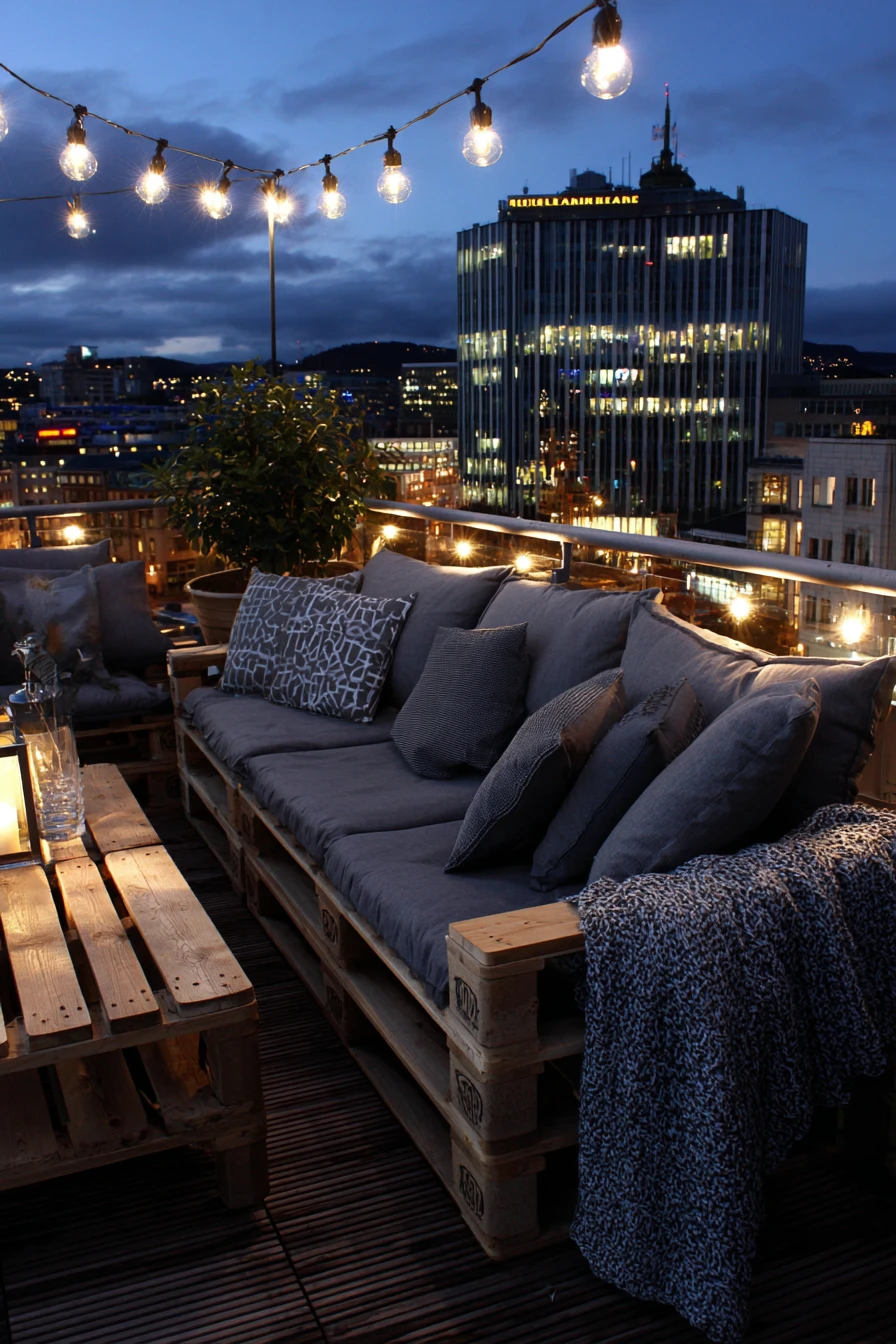 Pallet Coffee Table with Wicker