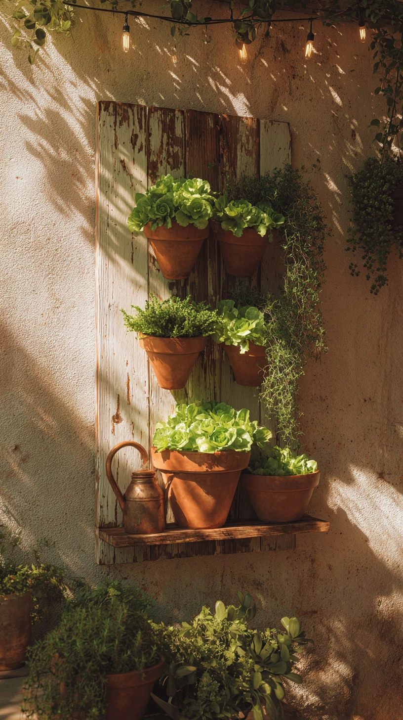 Rustic Peeling Paint Vertical Garden