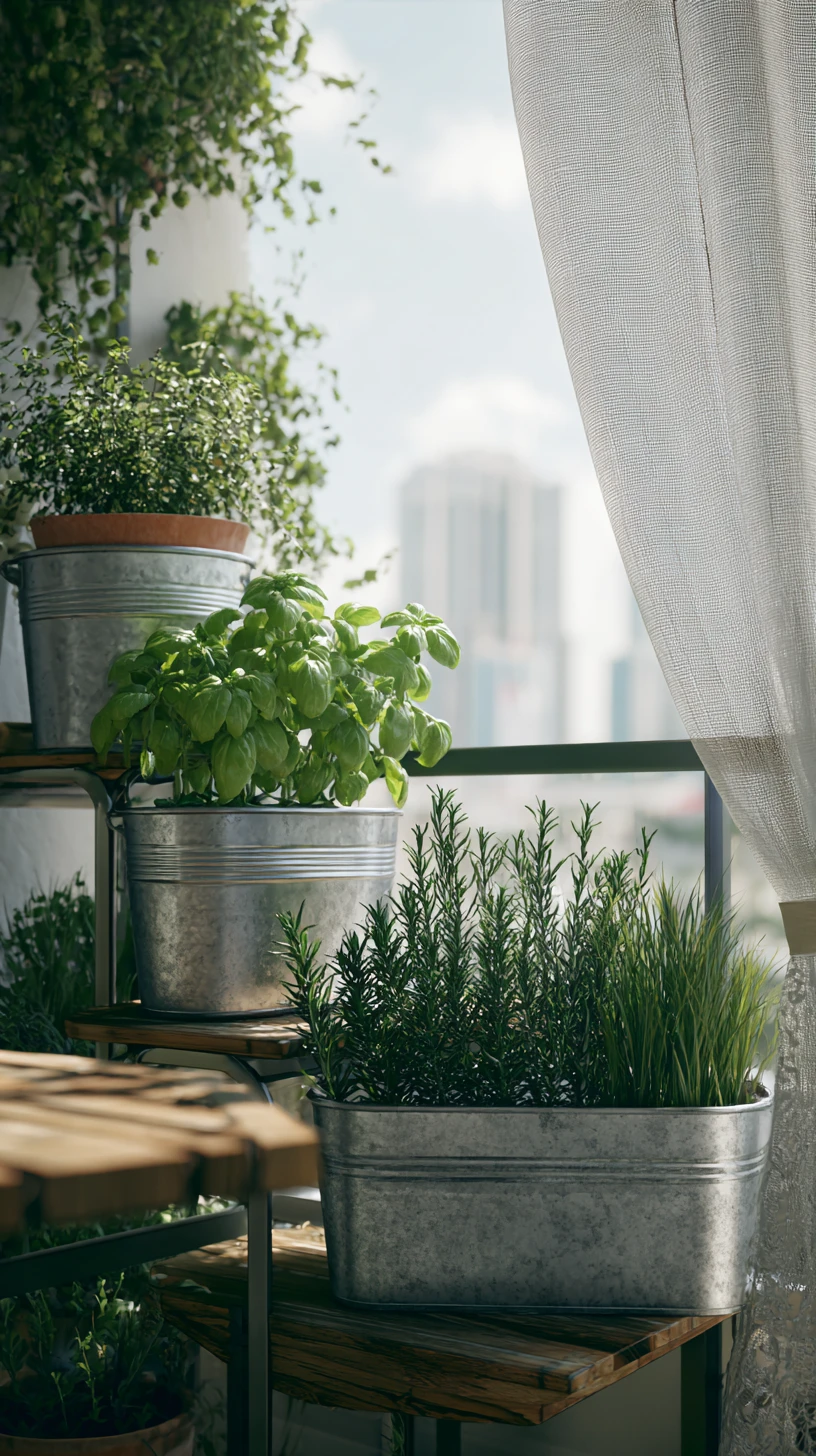 Sunlit Metal Pot Stand