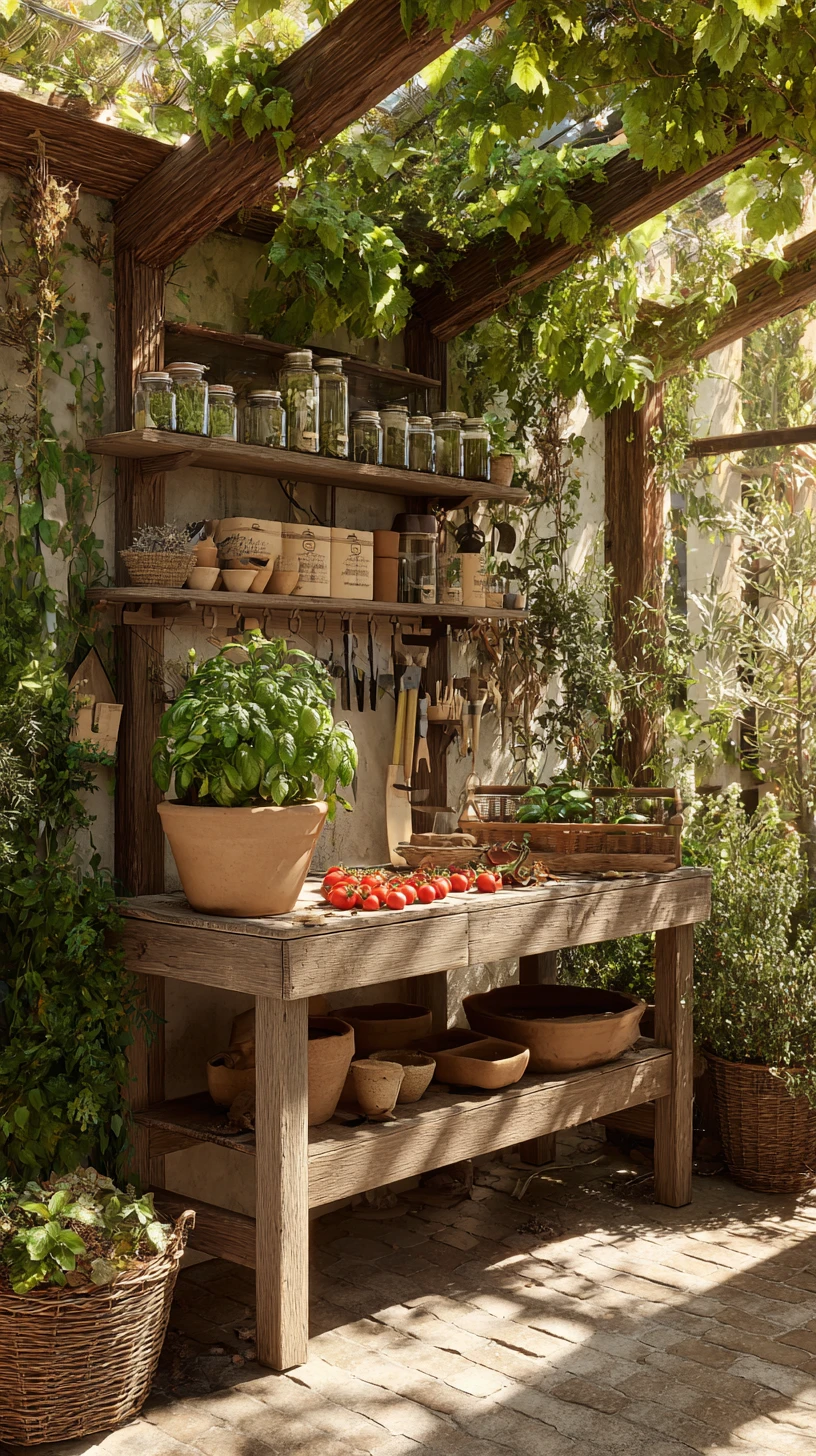 Rustic Potting Bench Shed