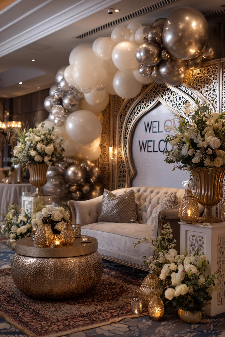 Opulent Gold & White Lounge