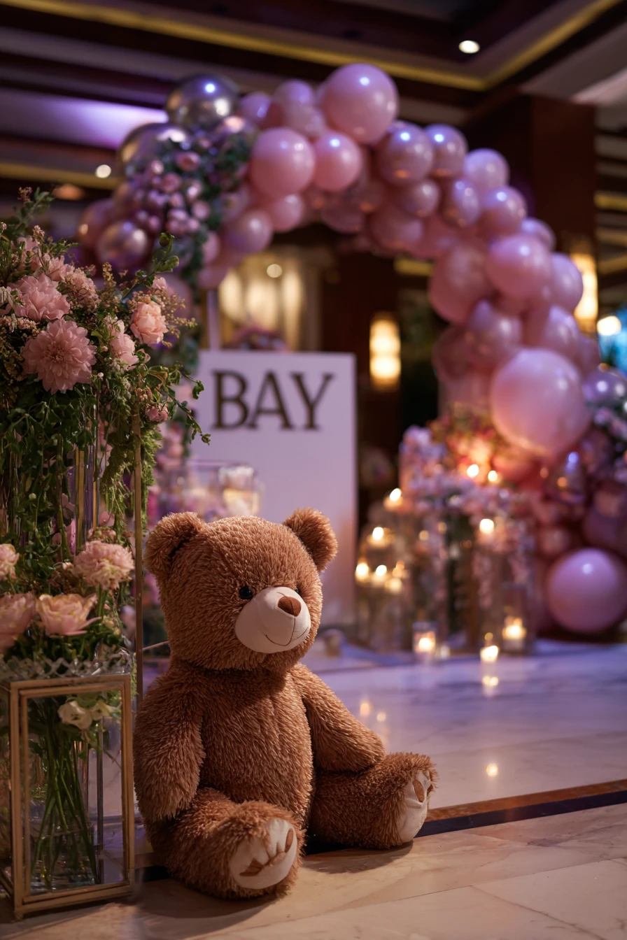 "BAY" Sign & Teddy Bear