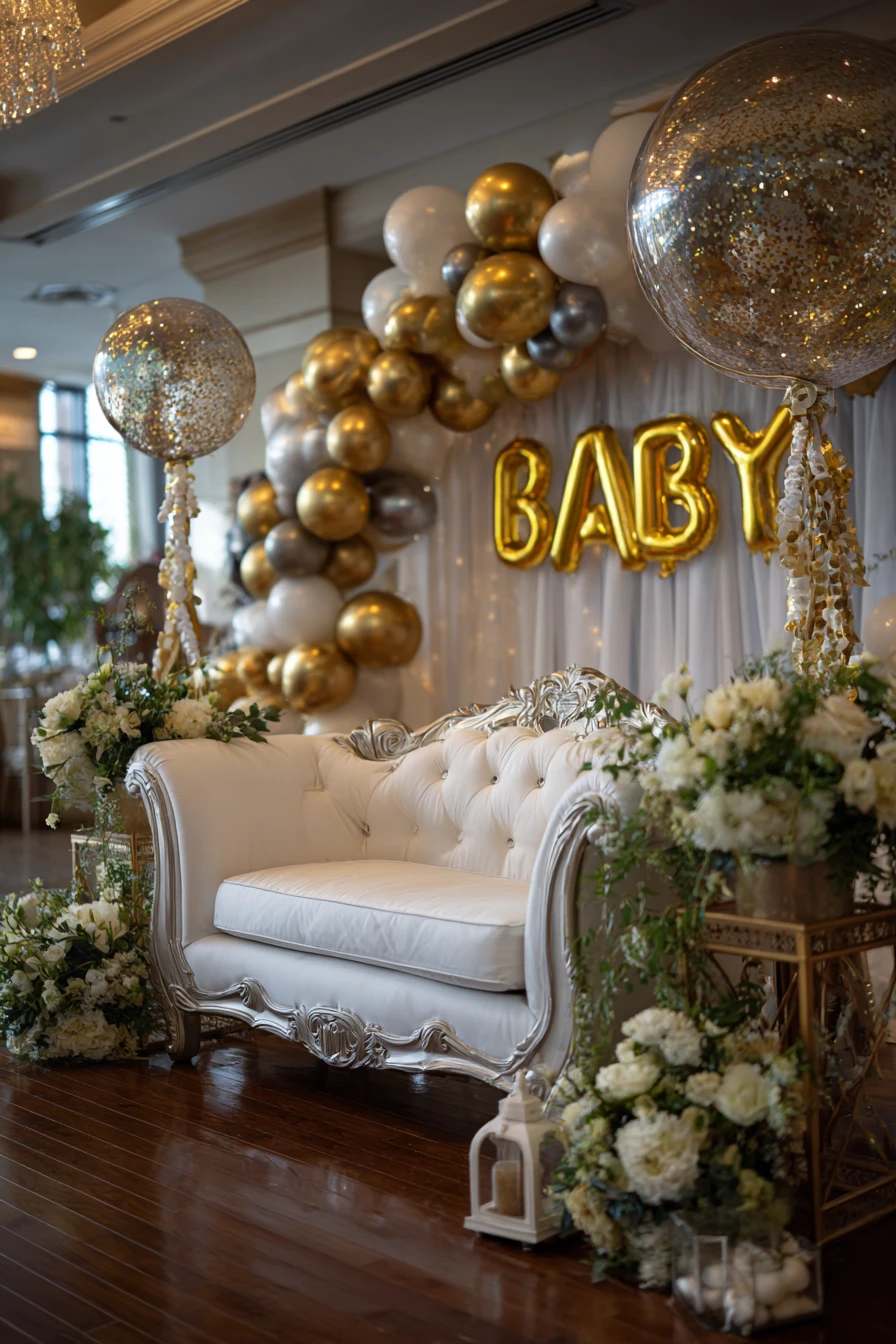 White & Gold "BABY" Sofa