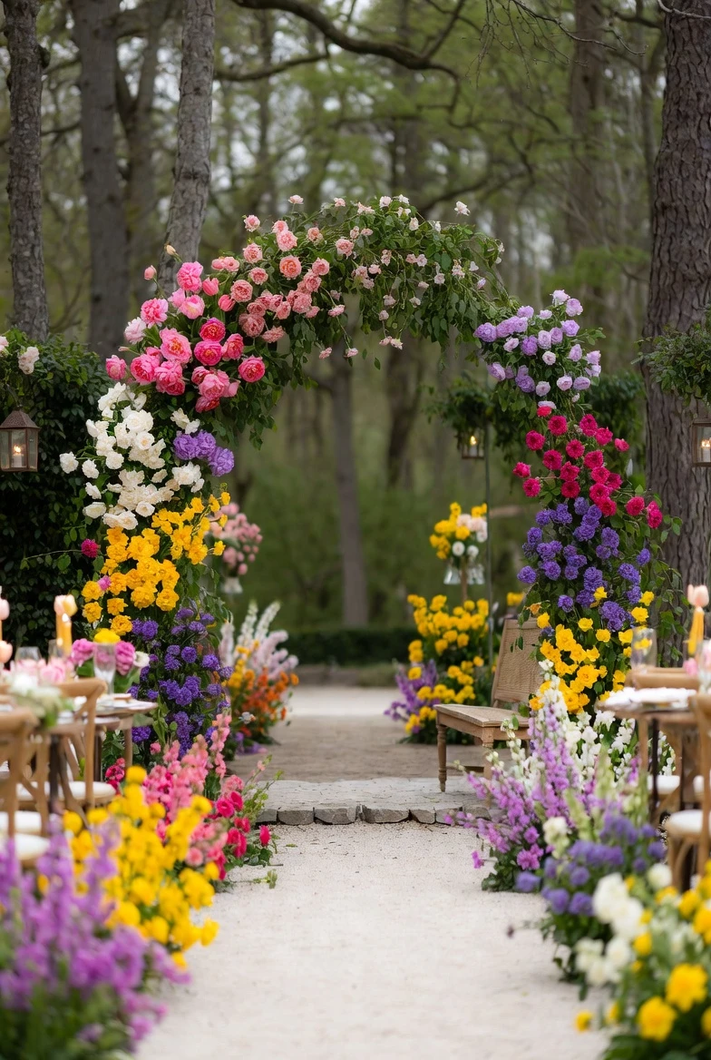 Rose Garden Arch & Bench Aisle