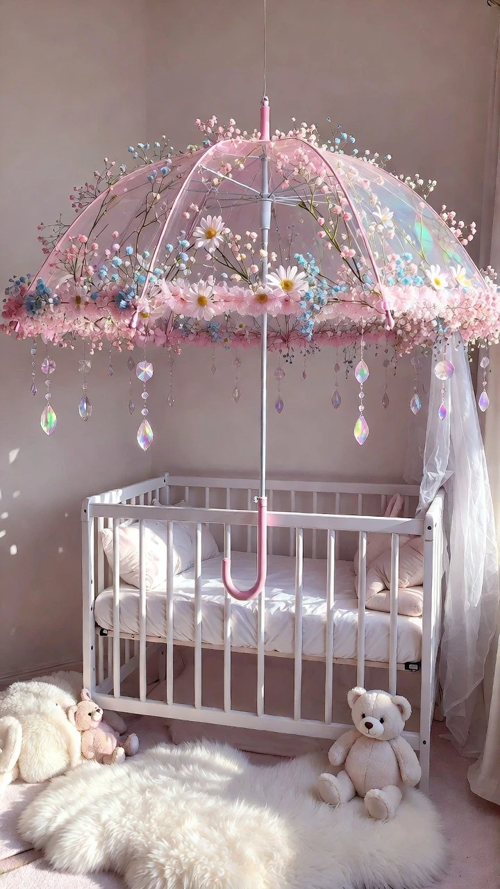 Whimsical Clear Umbrella Nursery
