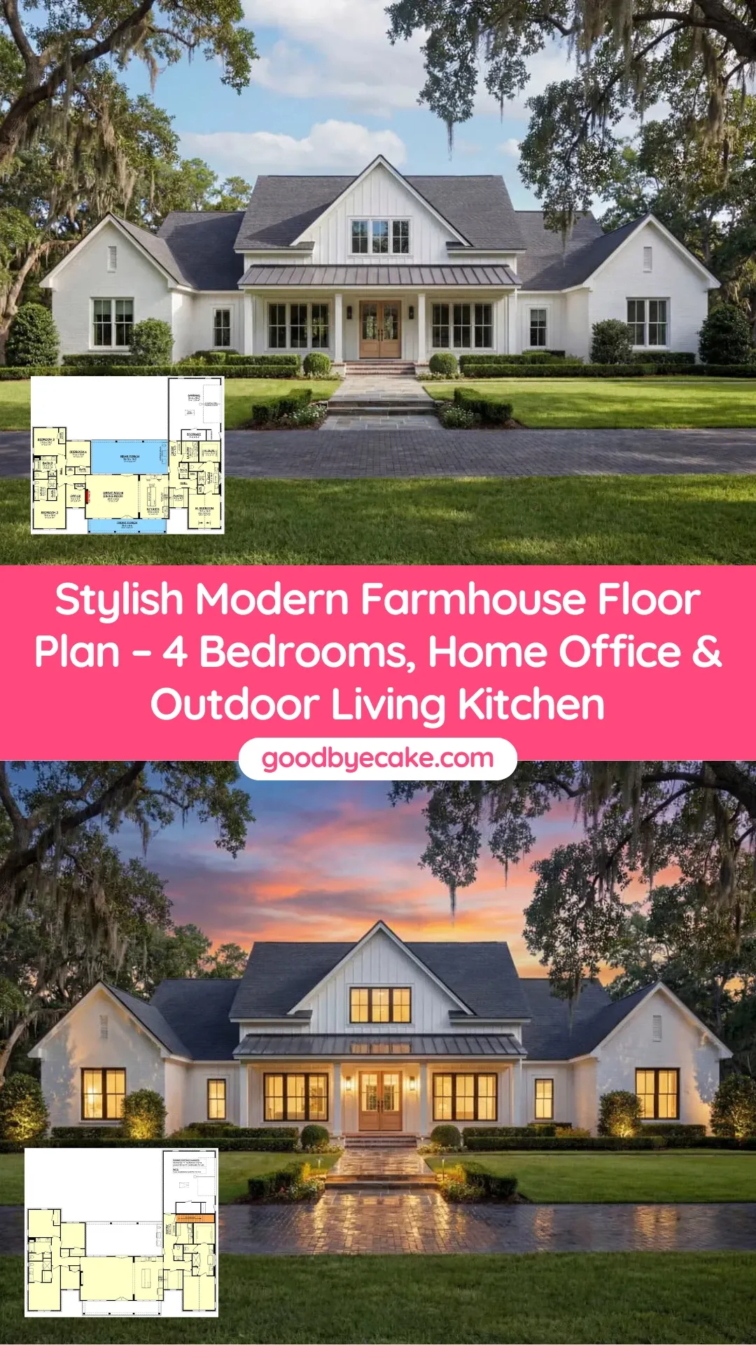 Explore This Stylish 4-Bed Modern Farmhouse Floor Plan with Home Office