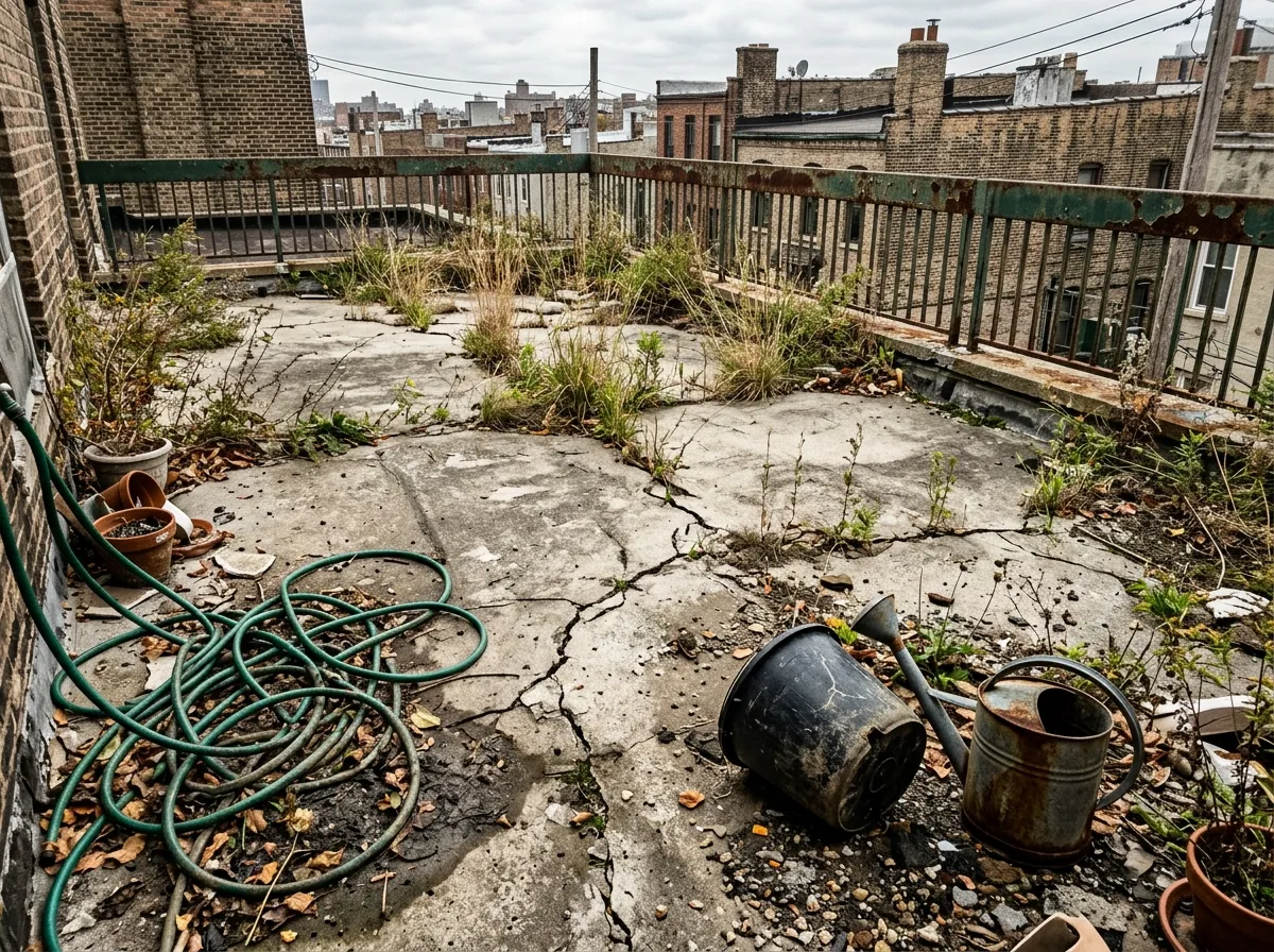 Before the Makeover: The Raw Potential of a Neglected Rooftop