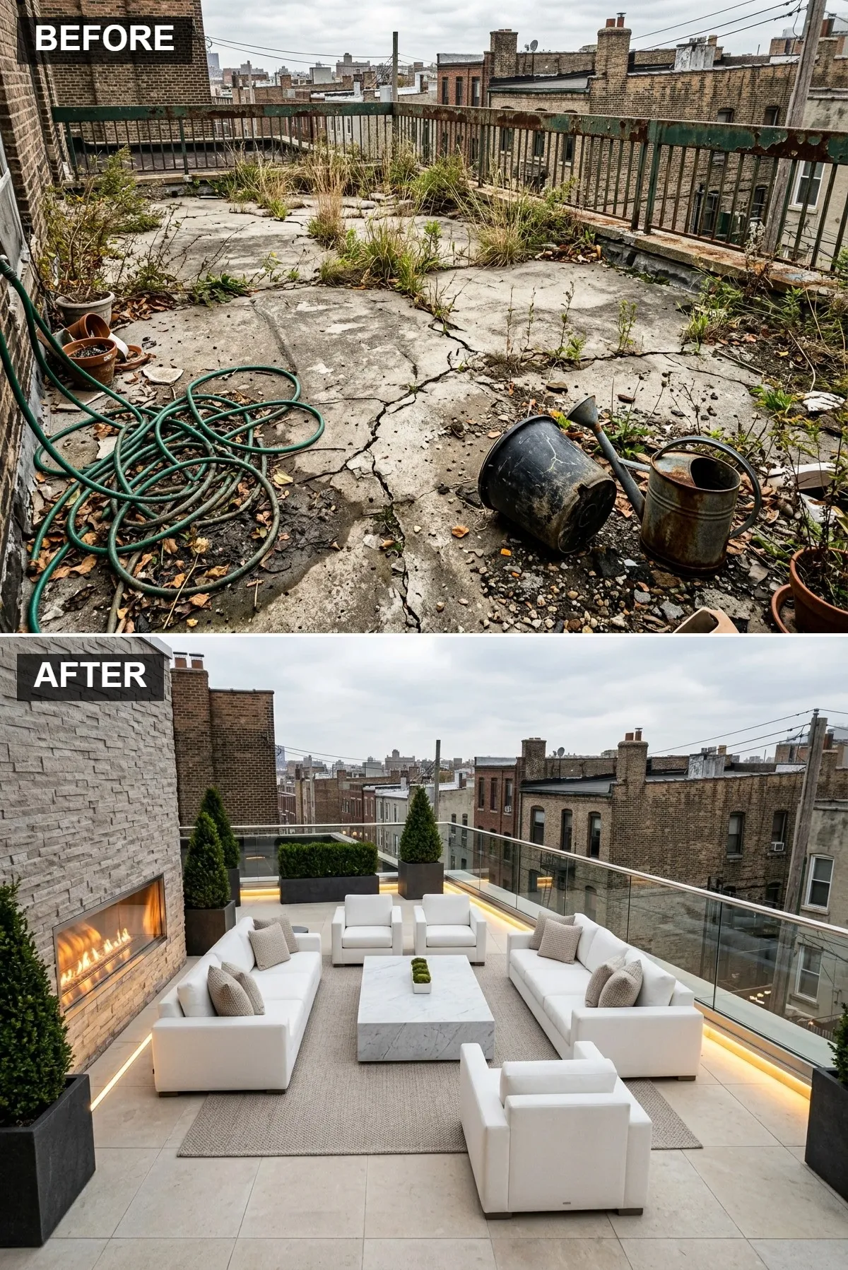 Luxurious Marble Fire Table Lounge