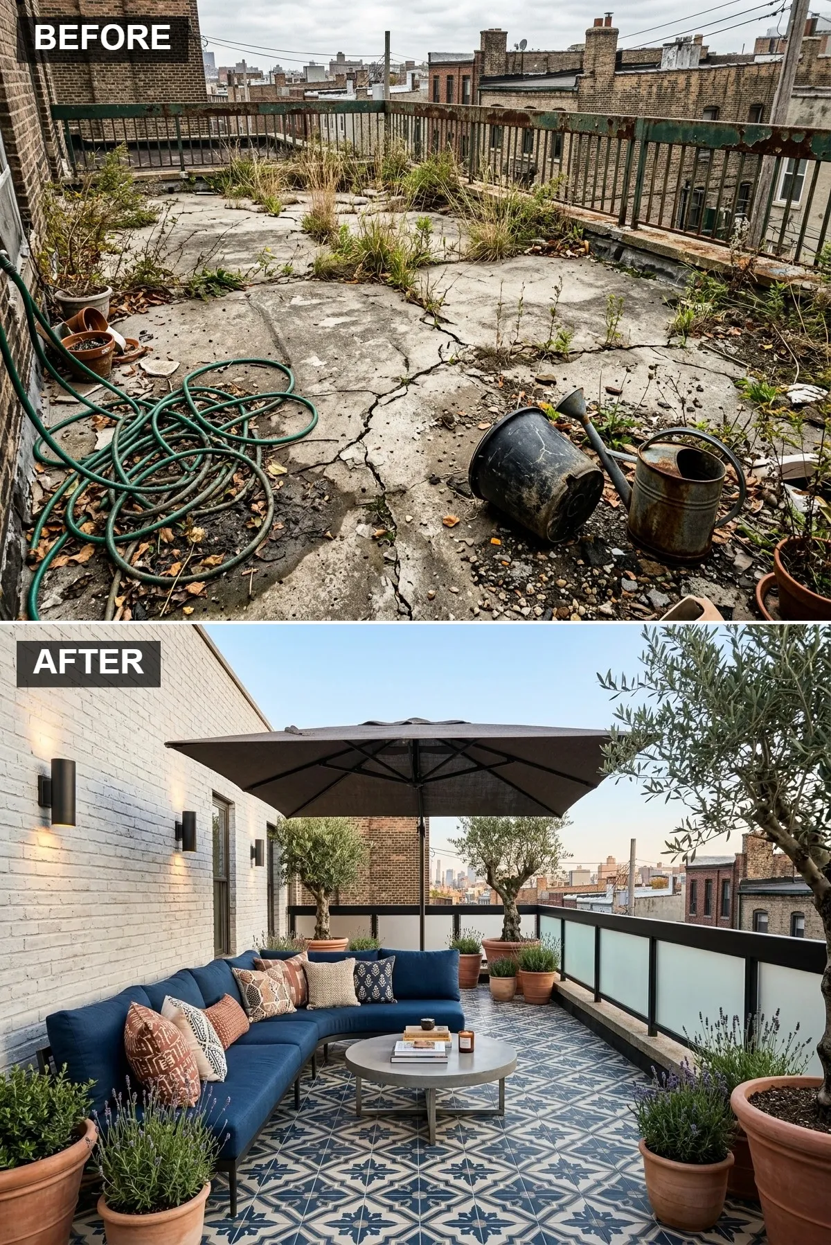 Mediterranean Tiled Patio Lounge