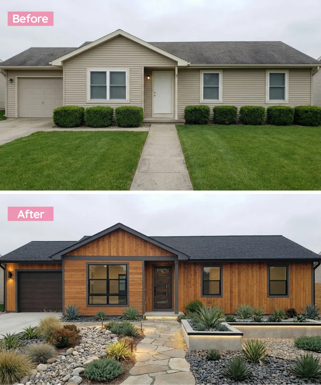 Warm Modern Wood & Stone