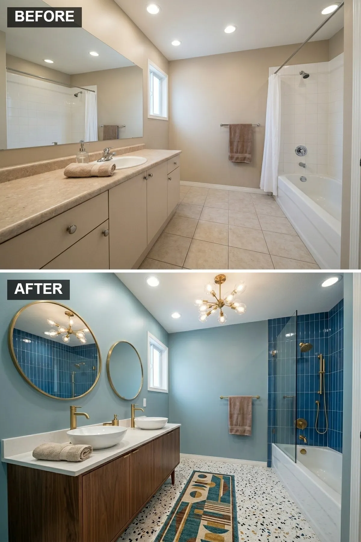 Mid-Century Modern: Teal, Terrazzo, and Brass