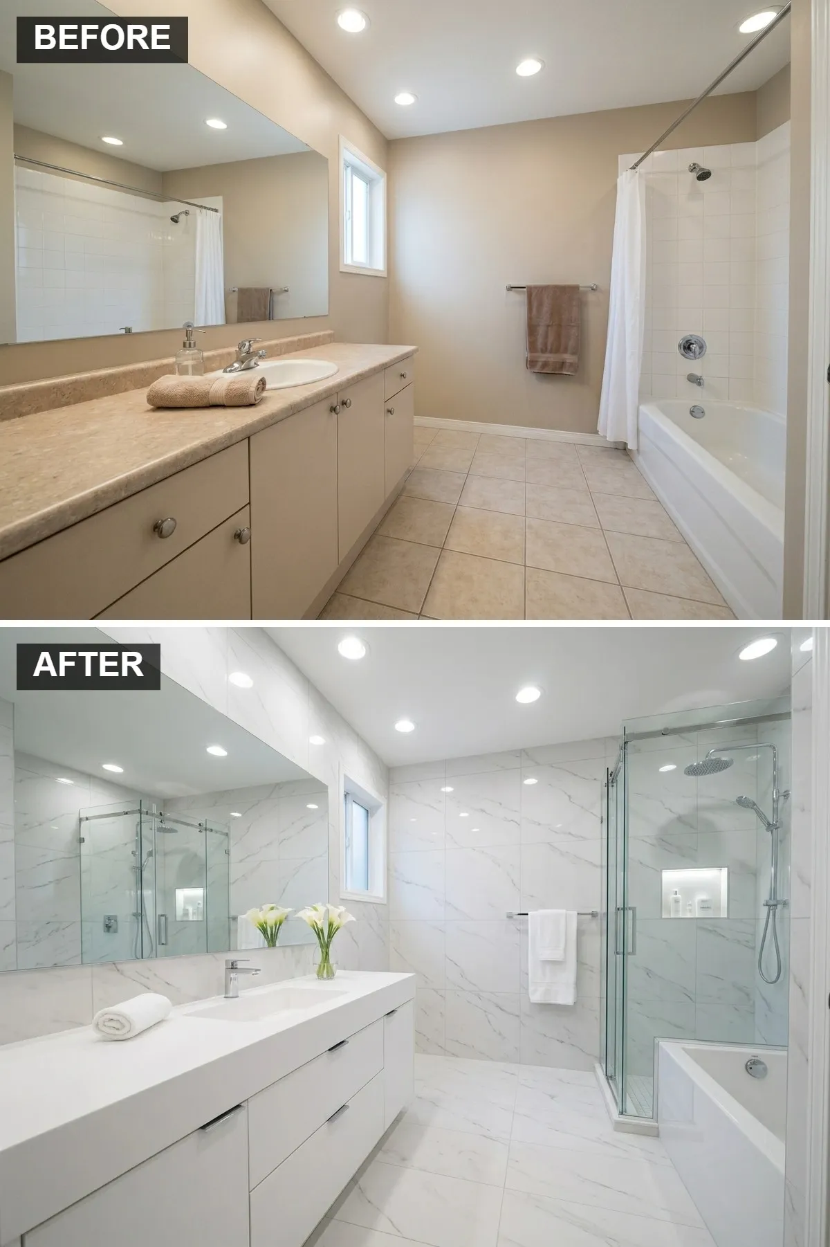 Sleek & Bright: A Floor-to-Ceiling White Marble Spa