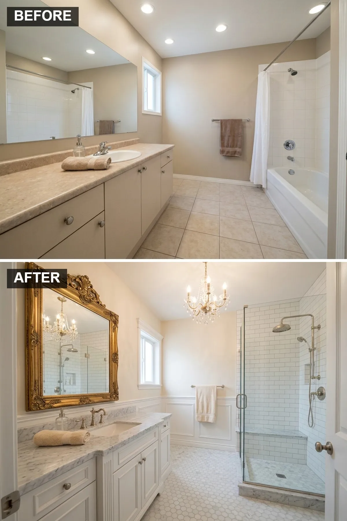 Timeless Elegance: Marble, Molding, and Gold