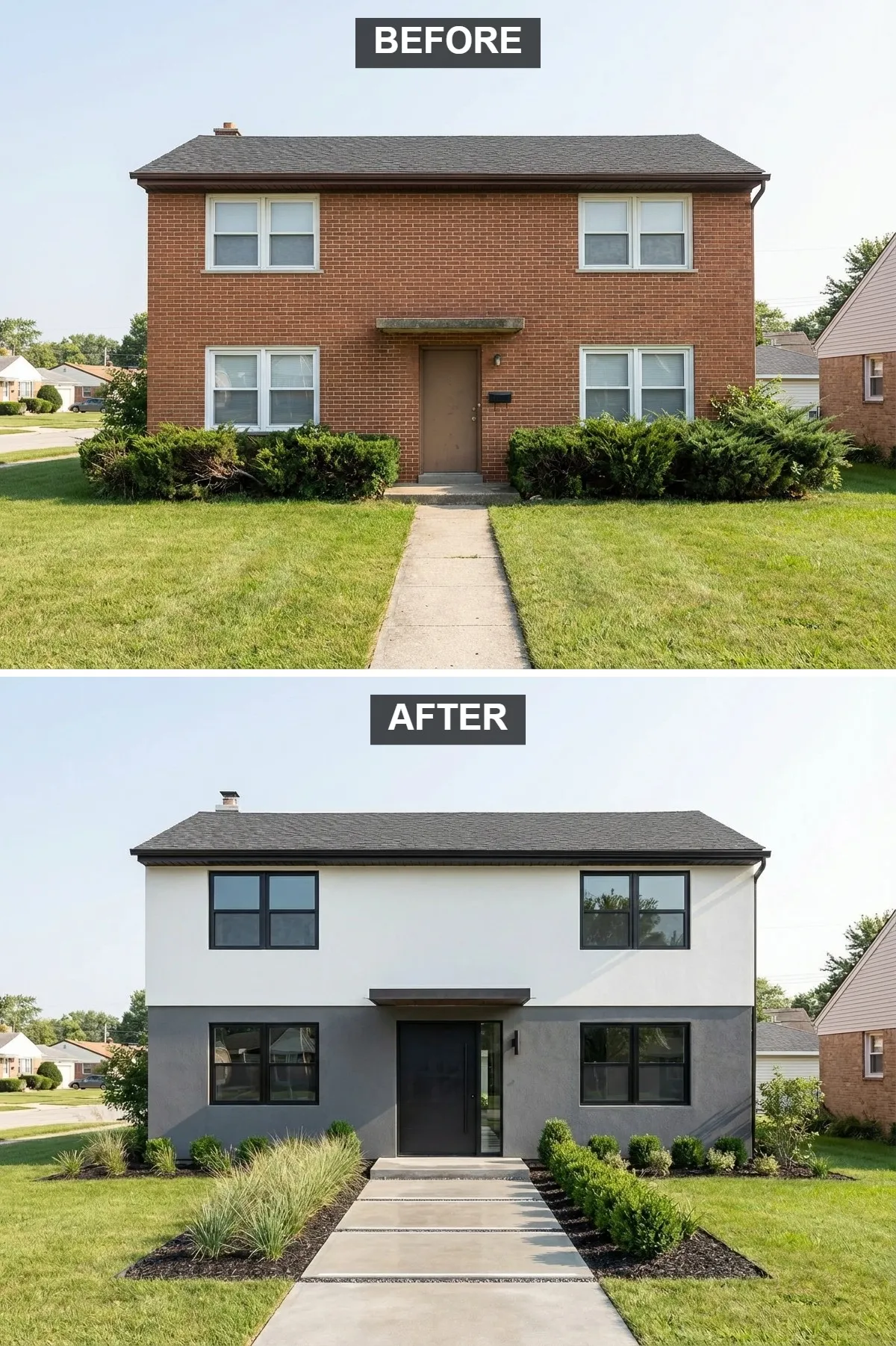 Two-Tone Modern Stucco