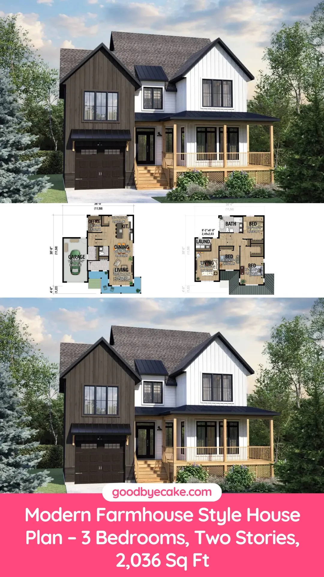 Two-Story Modern Farmhouse: Full Plan Overview