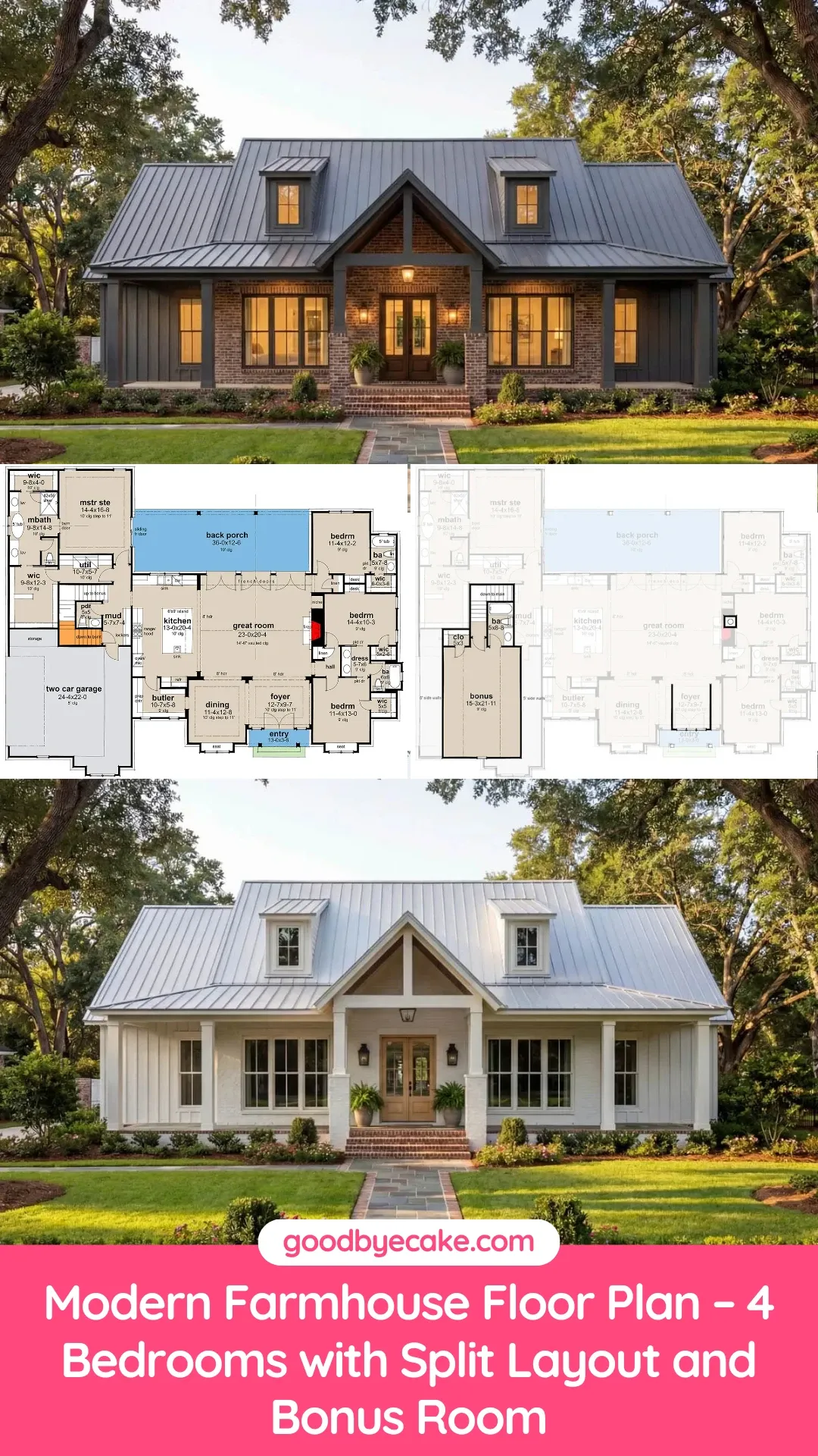Exterior & Interior Details of a Modern Farmhouse Plan