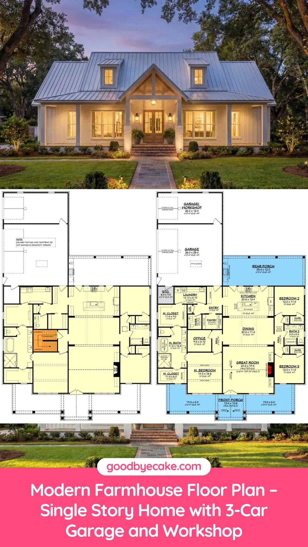 Modern Farmhouse Elevations: Dark Brick & Practical Layout