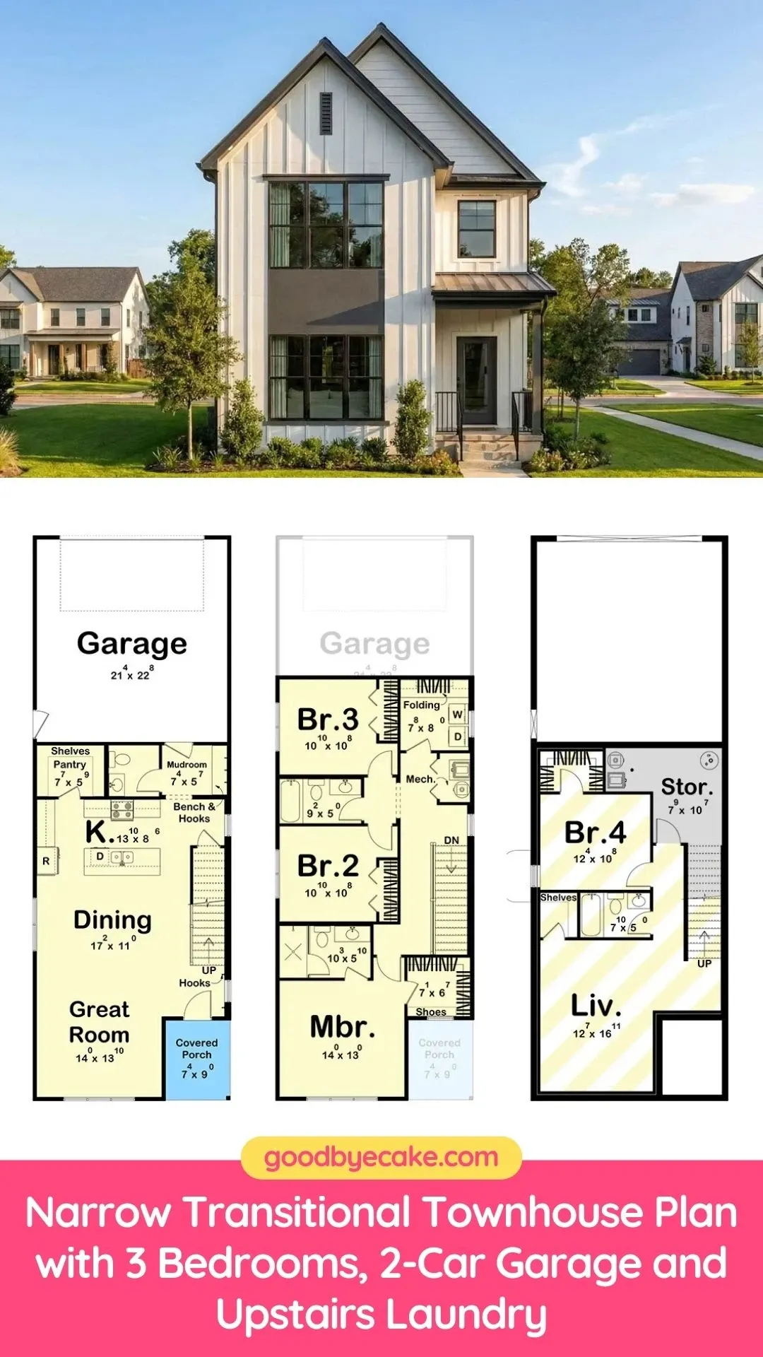 Versatile Townhome Plan with Optional Basement