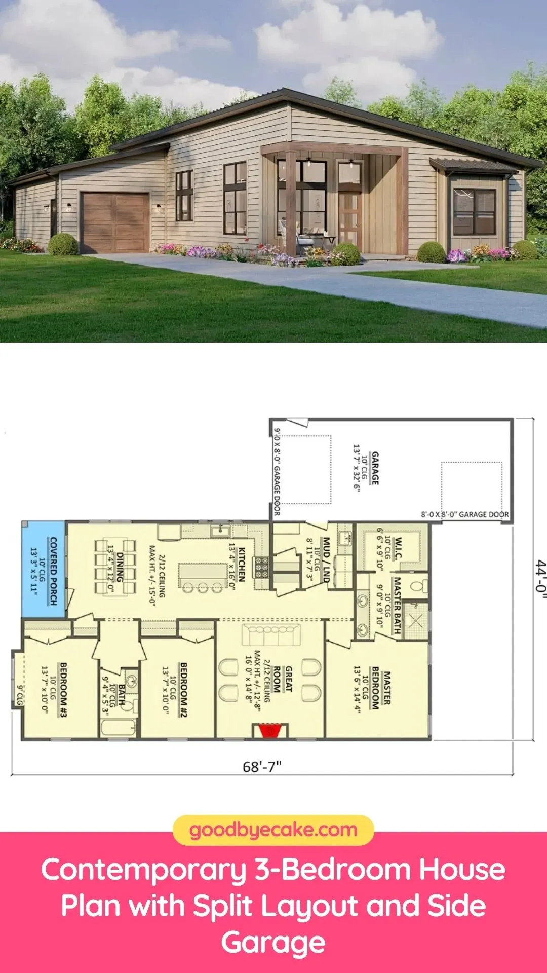 Efficient 1,611 Sq Ft Split Bedroom Home Plan