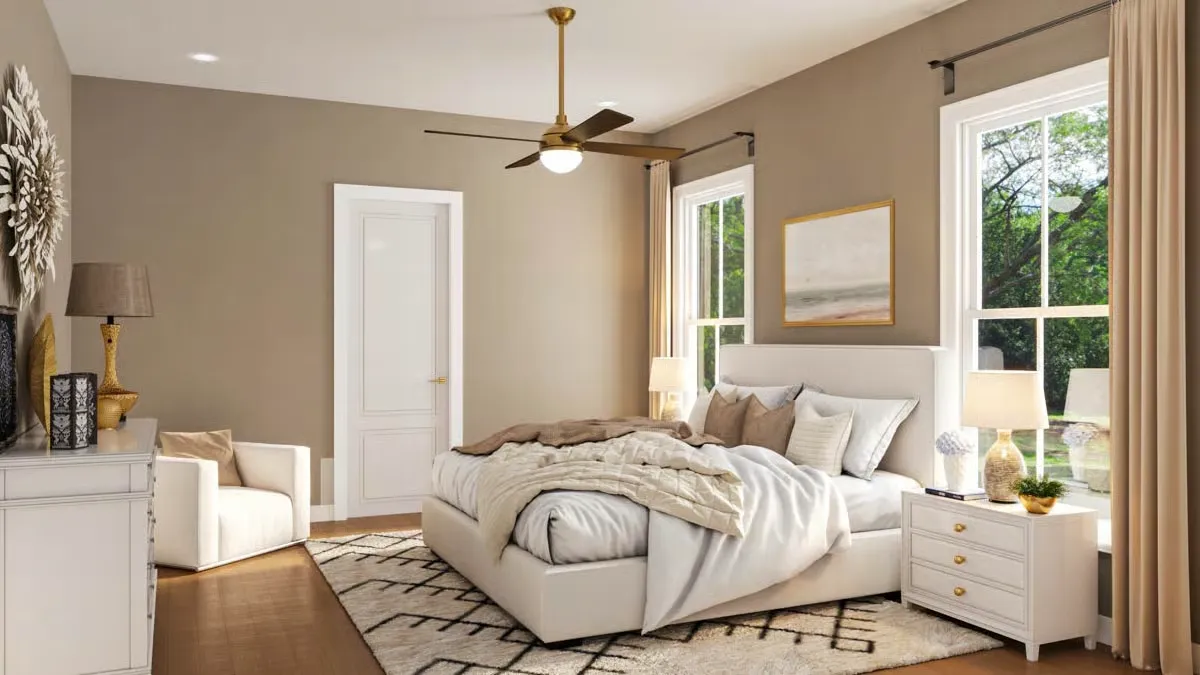 Main Floor Layout: Primary Suite & Open Living