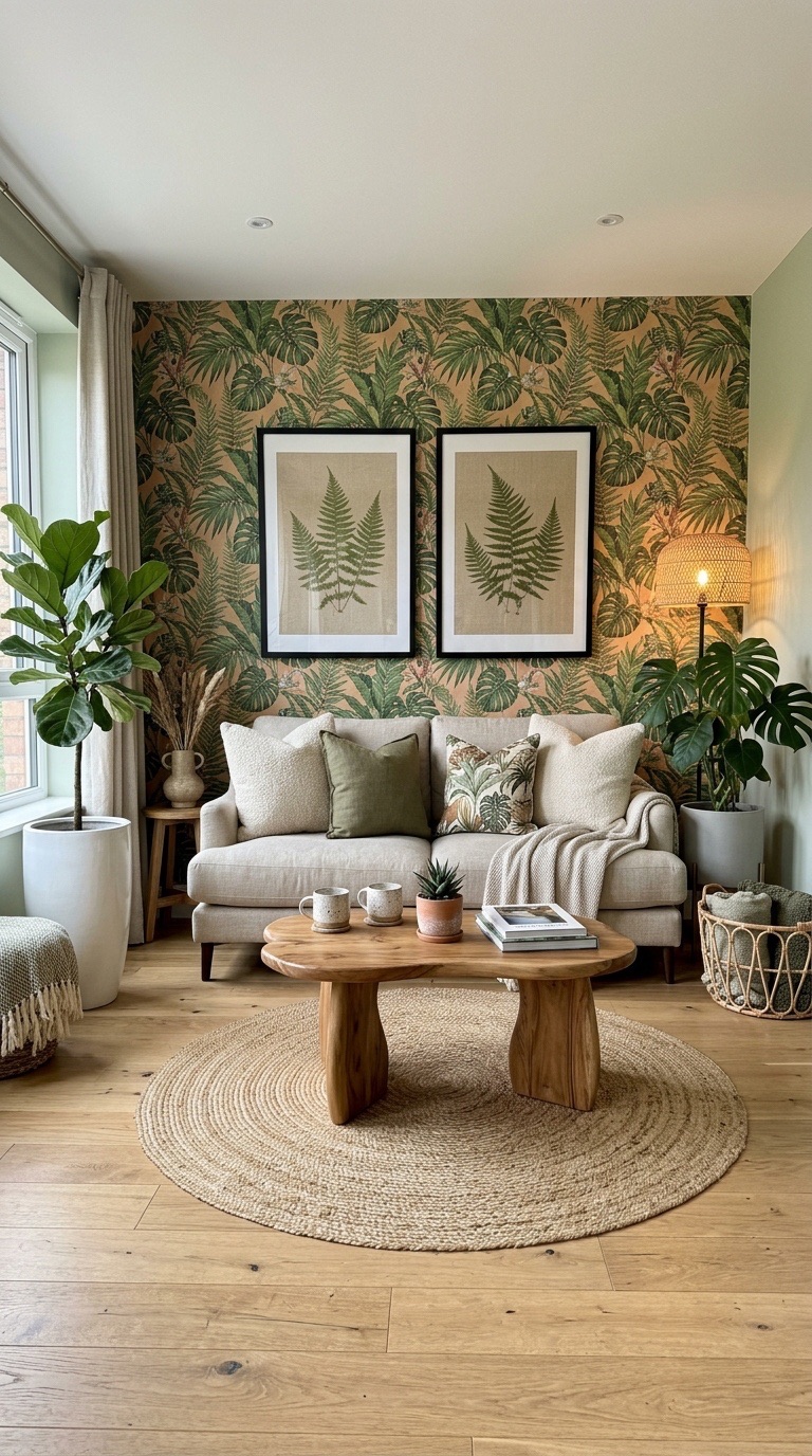 Botanical Scandi-Boho Living Room