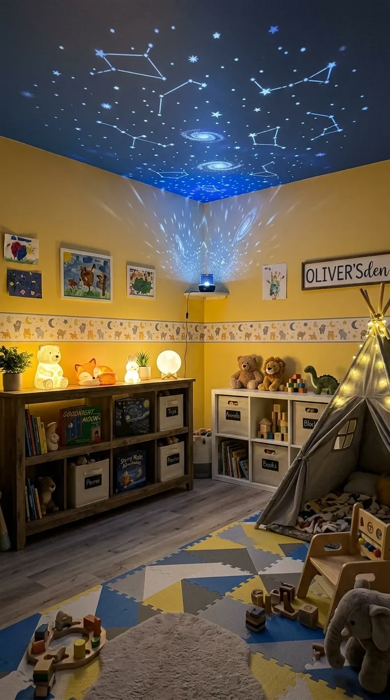 Magical Kids' Room with Star Projector (View 1)