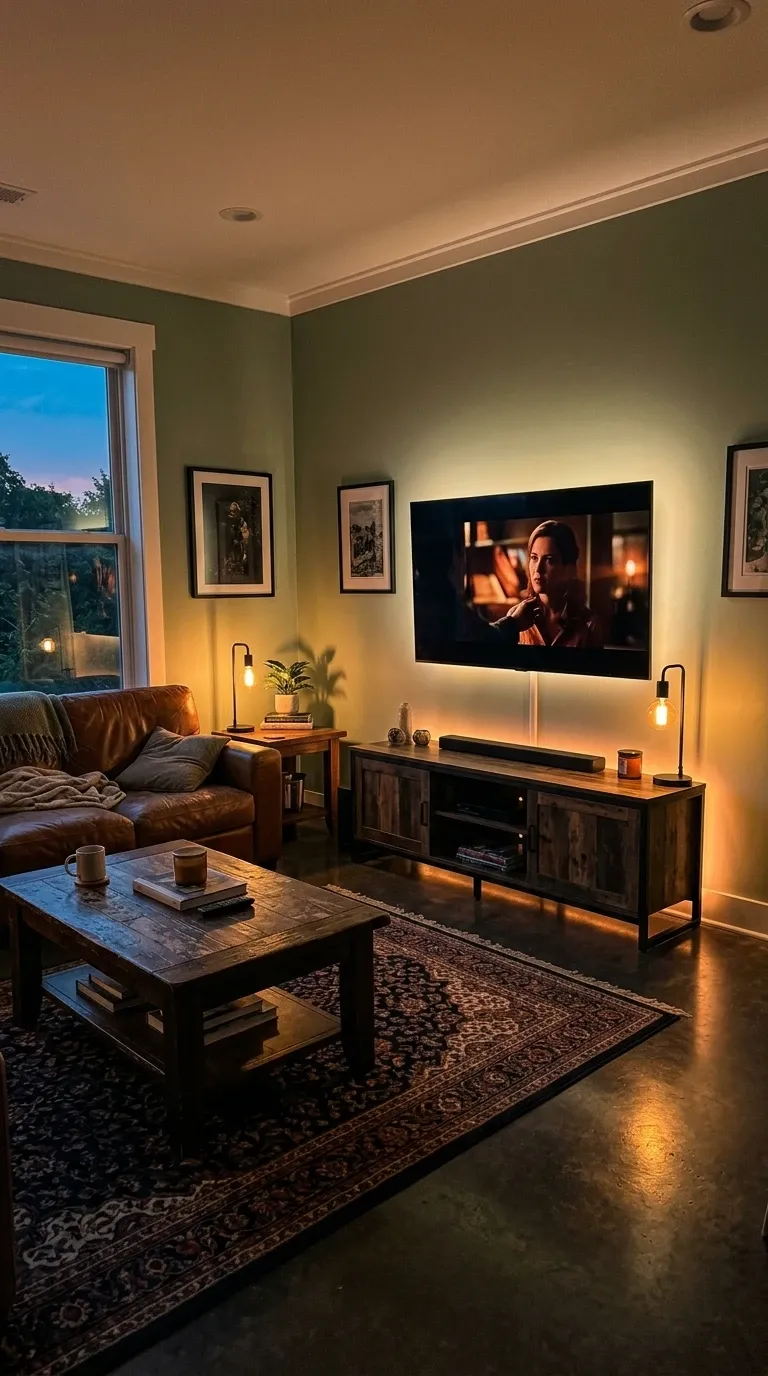 Cozy TV Room with Bias Lighting
